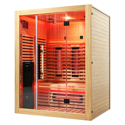 Blisspod Venetian RED 3-Person Full Spectrum Infrared Sauna with Red Light Panel, 11 Heaters and Wi-Fi Control