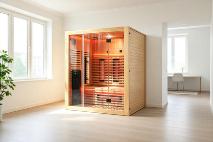 Blisspod Venetian RED 3-Person Full Spectrum Infrared Sauna with Red Light Panel, 11 Heaters and Wi-Fi Control