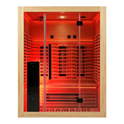 Blisspod Venetian RED 3-Person Full Spectrum Infrared Sauna with Red Light Panel, 11 Heaters and Wi-Fi Control