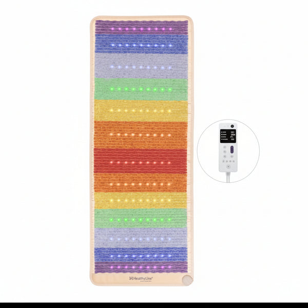 HealthyLine Rainbow Chakra Series PEMF Far Infrared Heating Mat with Seven Chakra Gemstones