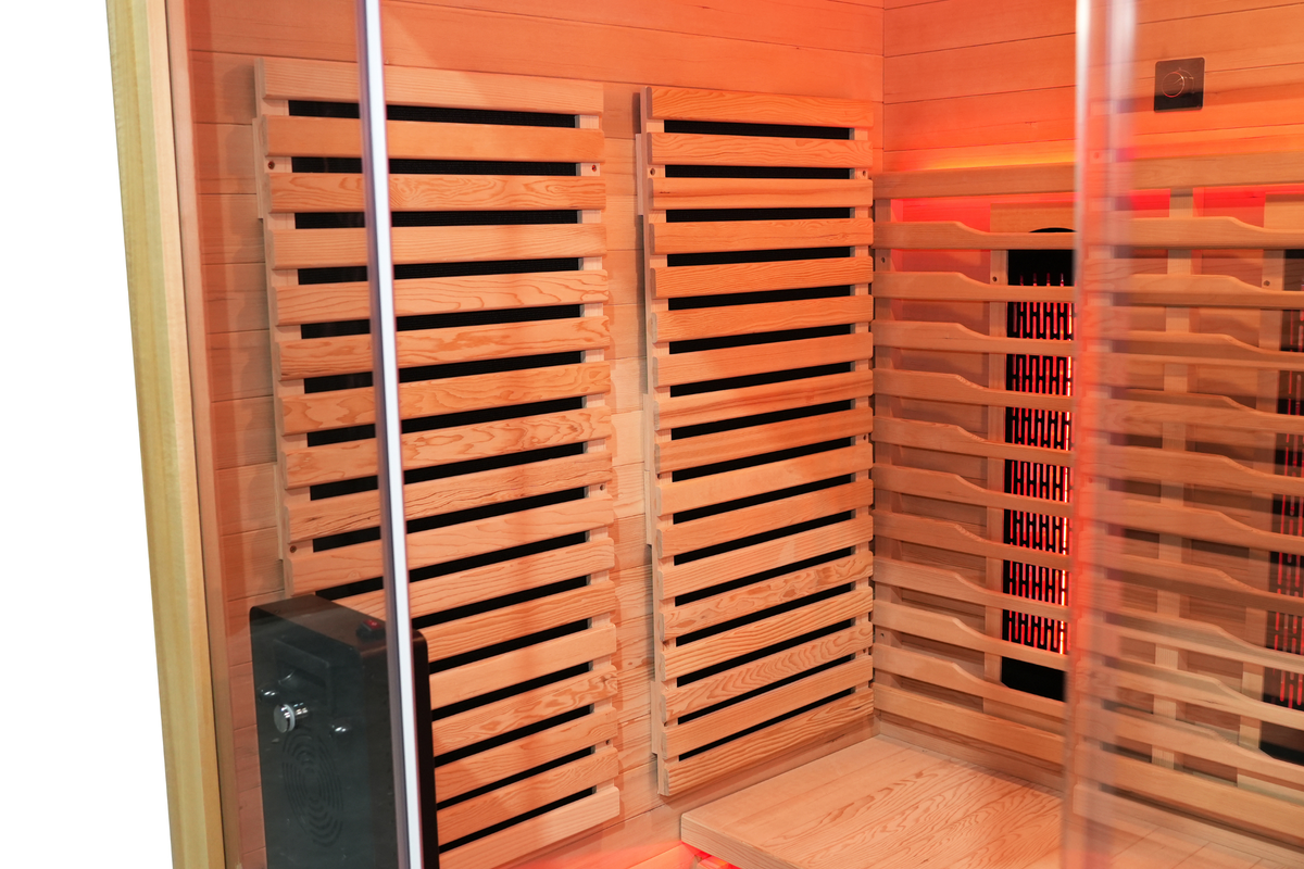 Blisspod Venetian RED 3-Person Full Spectrum Infrared Sauna with Red Light Panel, 11 Heaters and Wi-Fi Control