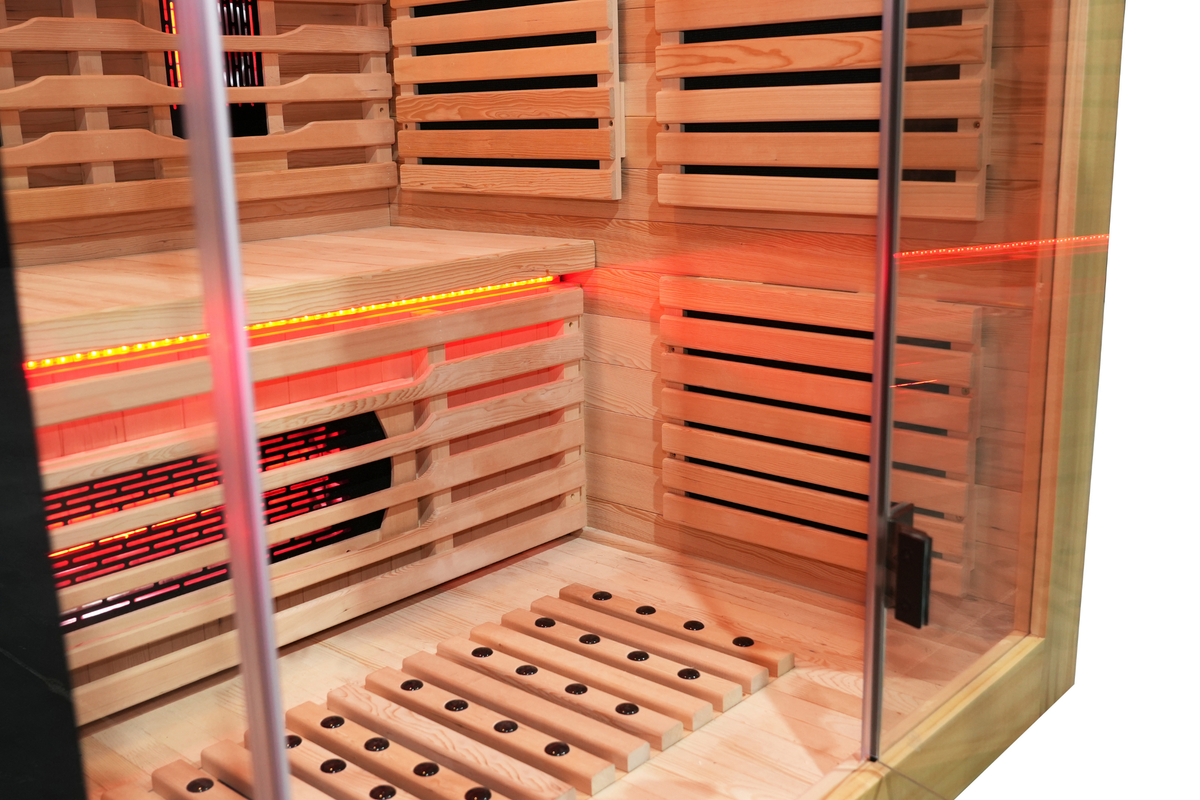 Blisspod Venetian RED 3-Person Full Spectrum Infrared Sauna with Red Light Panel, 11 Heaters and Wi-Fi Control