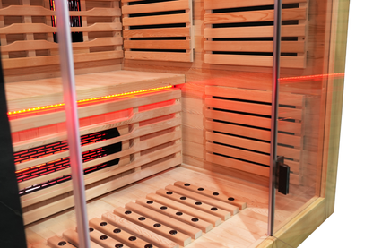 Blisspod Venetian RED 3-Person Full Spectrum Infrared Sauna with Red Light Panel, 11 Heaters and Wi-Fi Control