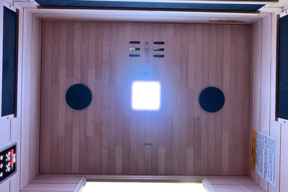 Blisspod Malmo 2-Person Infrared Sauna with Red Light Panel, 5 Carbon Heaters and LED Color Lighting