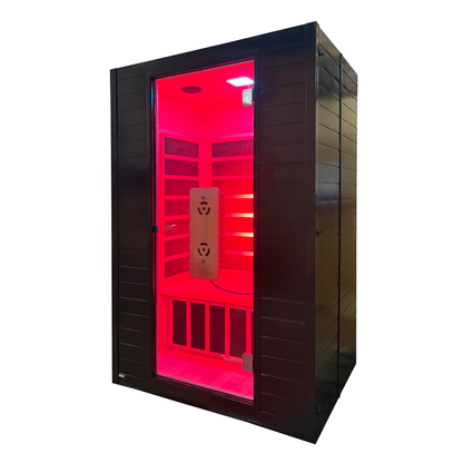 Blisspod Malmo 2-Person Infrared Sauna with Red Light Panel, 5 Carbon Heaters and LED Color Lighting