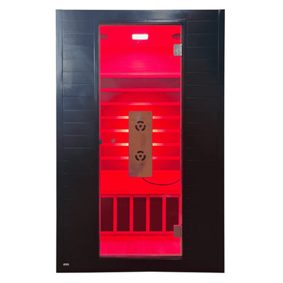 Blisspod Malmo 2-Person Infrared Sauna with Red Light Panel, 5 Carbon Heaters and LED Color Lighting