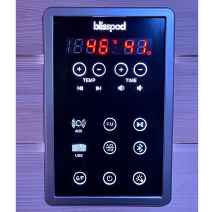 Blisspod Malmo 2-Person Infrared Sauna with Red Light Panel, 5 Carbon Heaters and LED Color Lighting