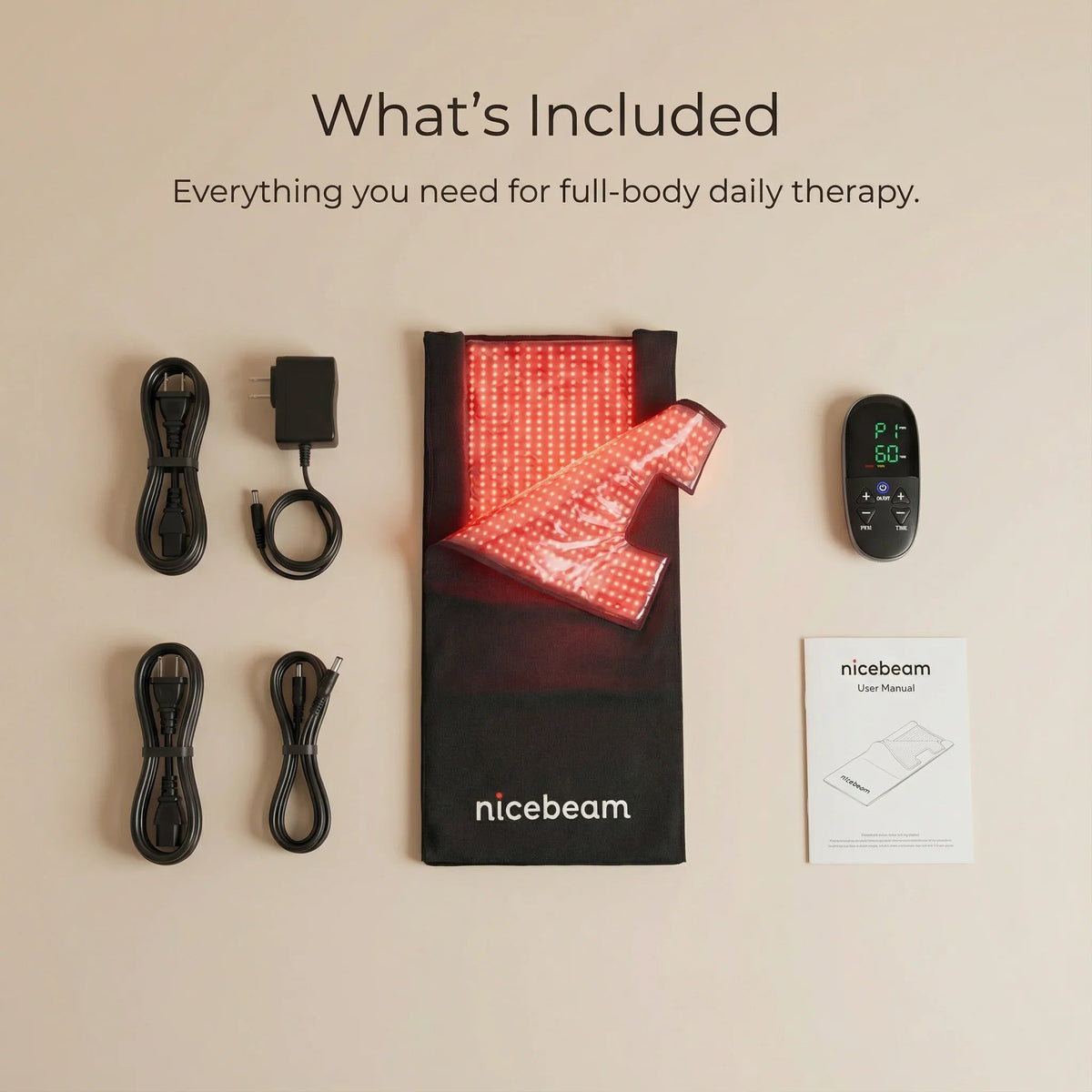 Nicebeam Full Body Red Light Therapy Bag, 660nm Red and 850nm Near-Infrared Light