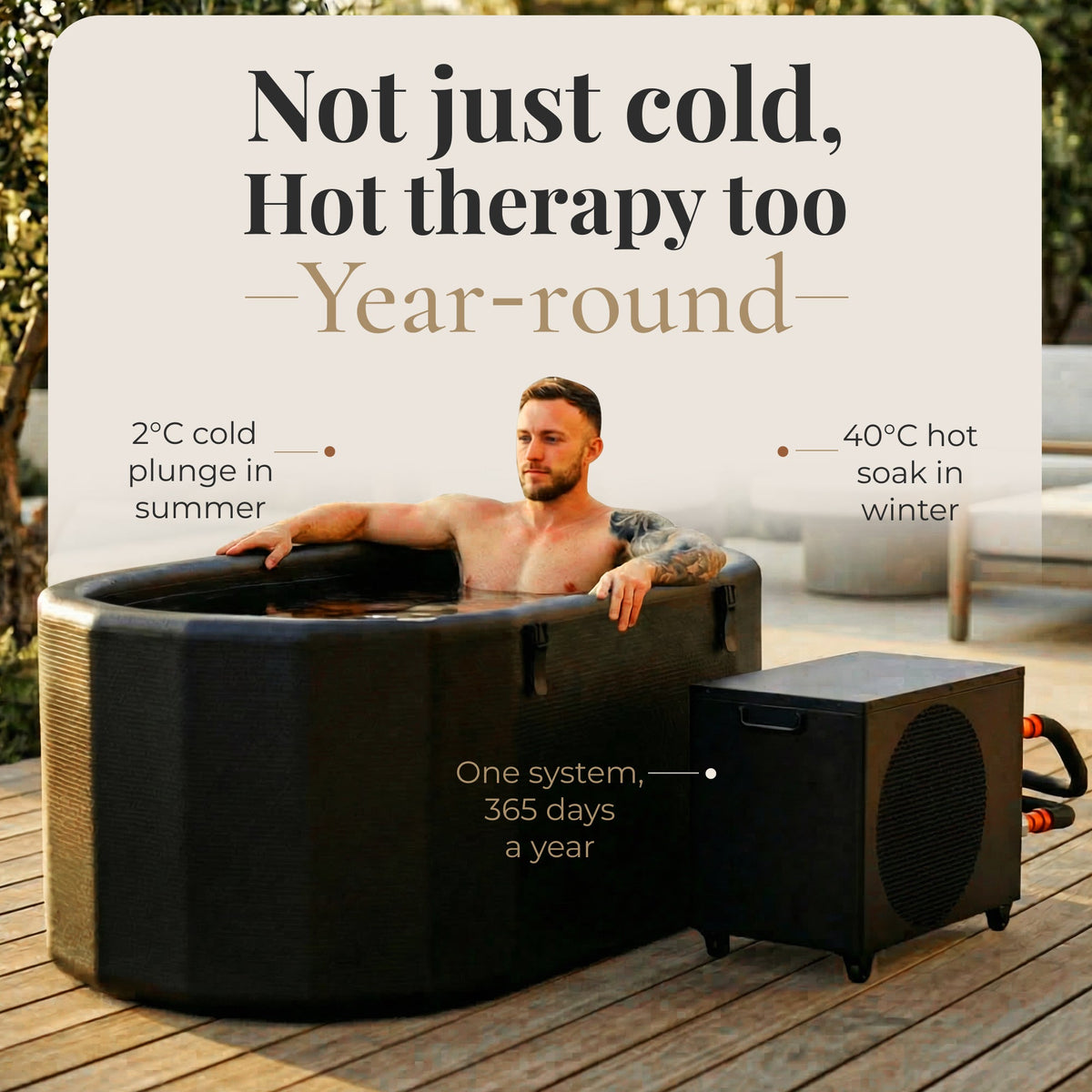 Nicebeam Cryo Pro Cold Plunge System, XXL Inflatable Tub with Smart Chiller, UV Sterilizer and App Control