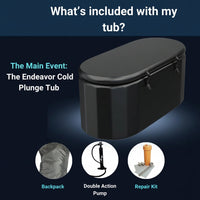 Endeavor XL Inflatable Cold Plunge Tub, 150 Gallon Oval, Chiller Compatible, Black