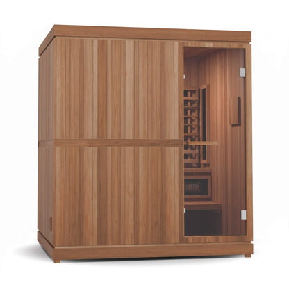 Finnmark FD-5 Trinity XL 4-Person Infrared and Traditional Sauna Combo with Red Light Panel (FD-KN005)