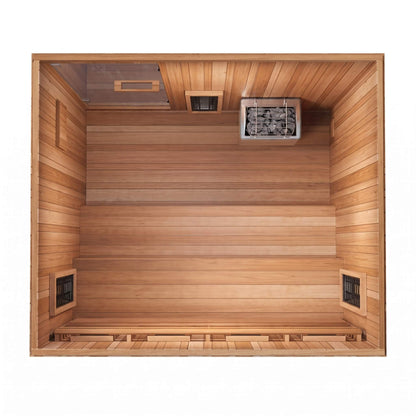 Finnmark FD-5 Trinity XL 4-Person Infrared and Traditional Sauna Combo with Red Light Panel (FD-KN005)